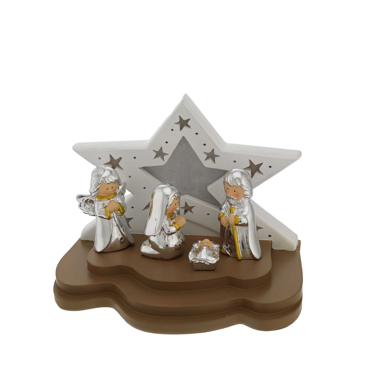 CAPANNA CON LED STELLA PICCOLA BIANCO E TORTORA + PRESEPE EUROPE